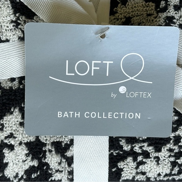Loft by Loftex Bathroom Hand Towels 2 Pc Set Cotton Black -Pale Gray Sustainable - Picture 2 of 7